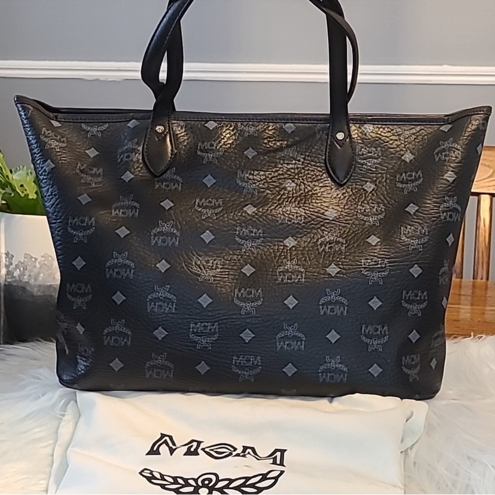 MCM Black Tote with Red and Green Stripes - Picture 7 of 15